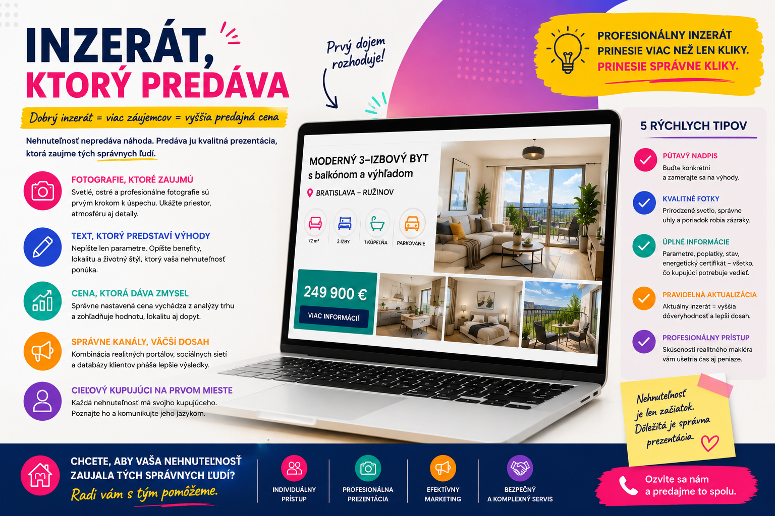 Inzerát, ktorý predáva: Prečo pri nehnuteľnosti nestačí napísať „krásny byt v dobrej lokalite“ Inzerát, ktorý predáva: Prečo pri nehnuteľnosti nestačí napísať „krásny byt v dobrej lokalite“